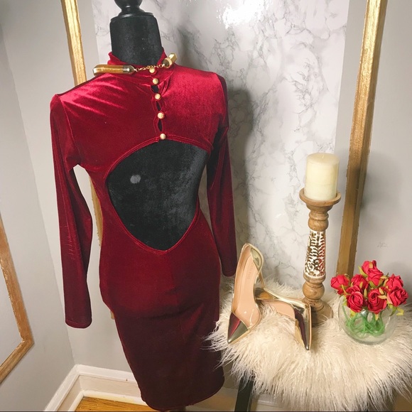 Fashion Nova Velvet Midi Dress - Picture 7 of 7